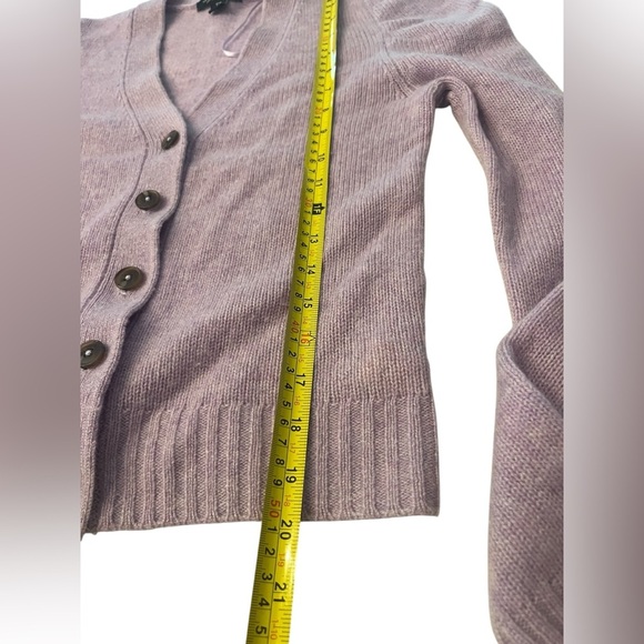 SAKS FIFTH AVENUE Puff-Sleeve 100% Cashmere Cardigan - Picture 6 of 7